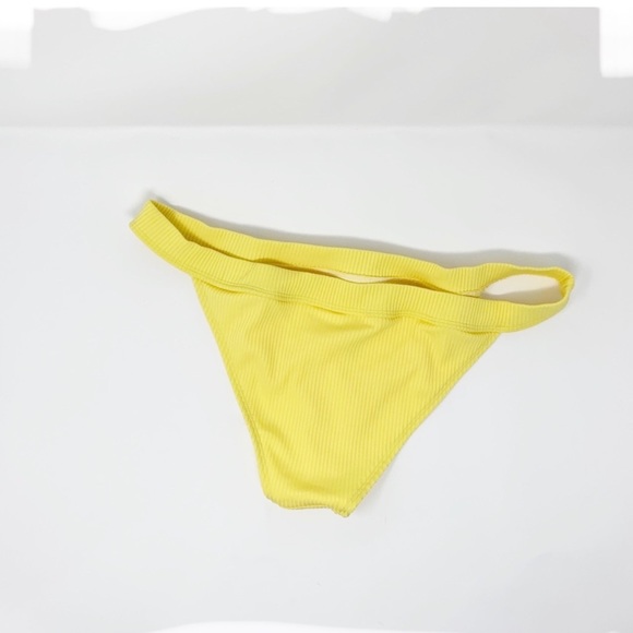 ASOS SWIM Yellow Ribbed Cheeky Bikini Bottom - Picture 4 of 5